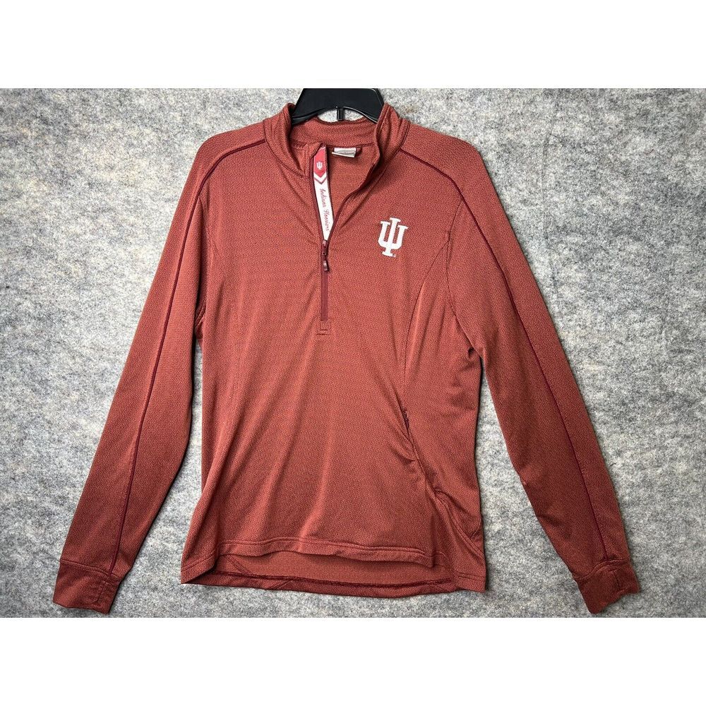 Indiana Hoosiers 1/4 Zip Pullover Shirt Womens Adult Large Red Basketball NCAA